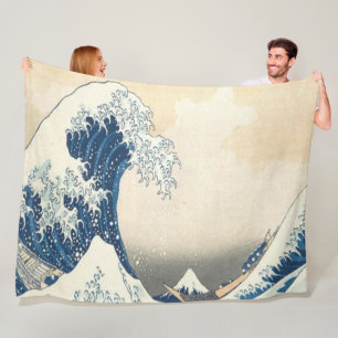 Manta Polar La gran ola del Kanagawa Ukiyo-e japonés