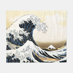 Manta Polar La Gran Ola Fuera de Kanagawa Hokusai, arte japoné