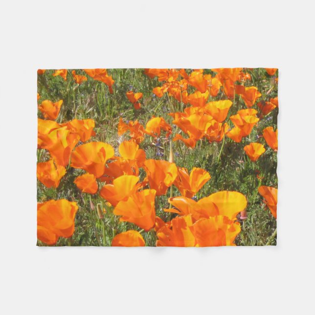 Manta Polar La hoja de papel de California Poppies (Frente (Horizontal))