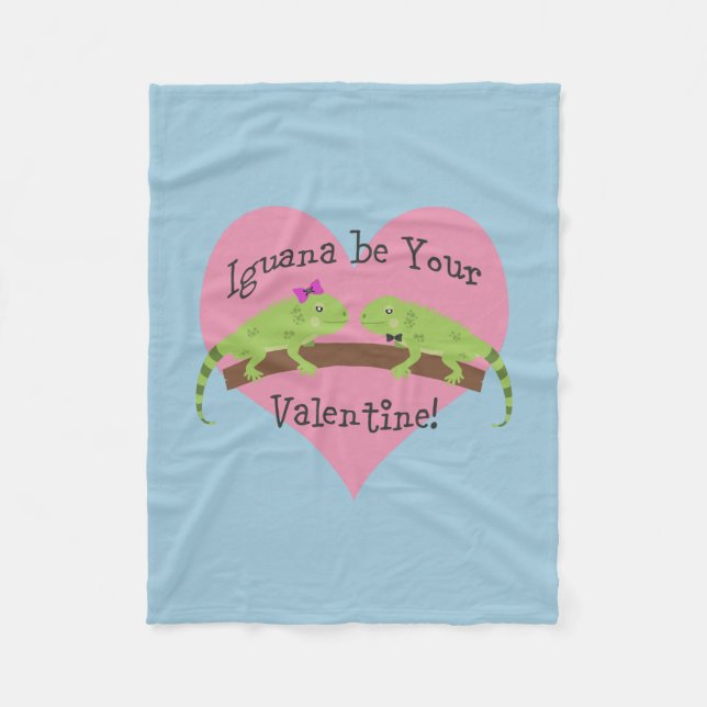 Manta Polar La iguana sea tu San Valentín (Anverso)