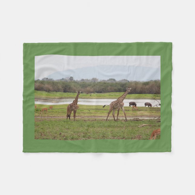 Manta Polar La jirafa hermana lindo personaliza destinos del (Frente (Horizontal))