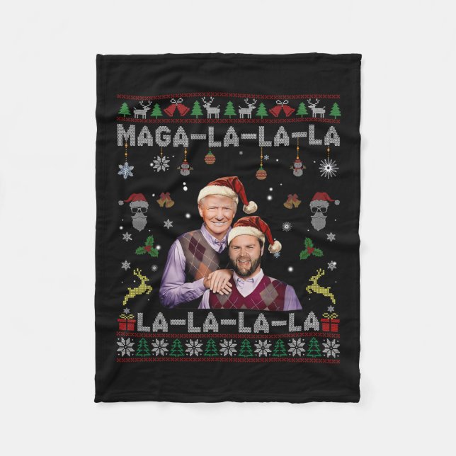 Manta Polar La La La Donald Trump engaña a 47 Navidades feos s (Anverso)