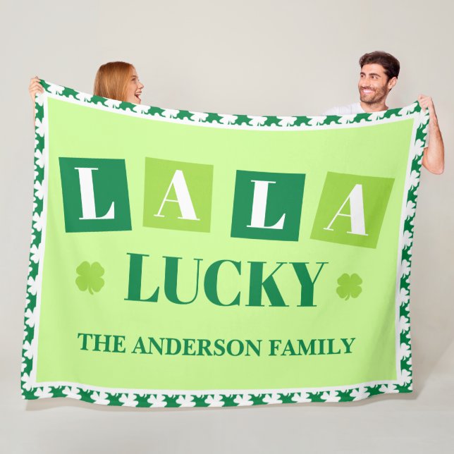 Manta Polar La La Lucky St. Patrick’s Day Personalized Blanket (In situ)