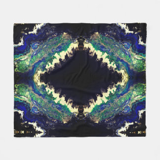 Manta Polar La Laguna pintura azul negro blanco verde azulado