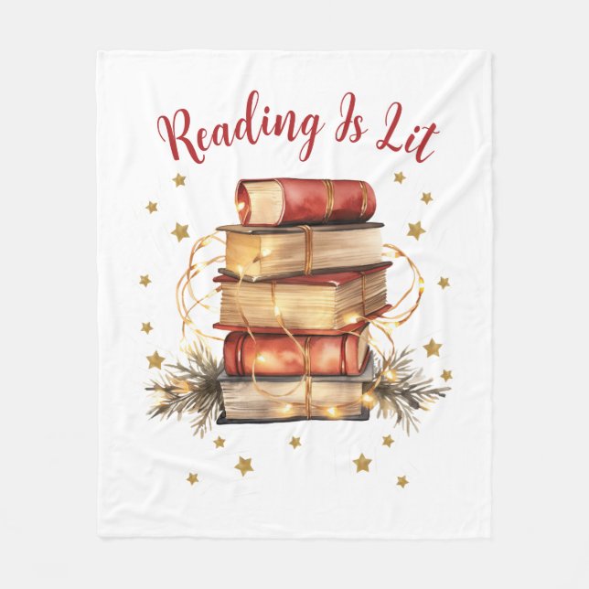 Manta Polar La lectura es lit, amante de los libros (Anverso)