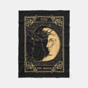 Manta Polar La luna Tarot Xvii inspiró al gato negro Gorra de