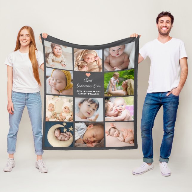 Manta Polar La mejor abuela jamás de 11 Collages de fotos (In situ)