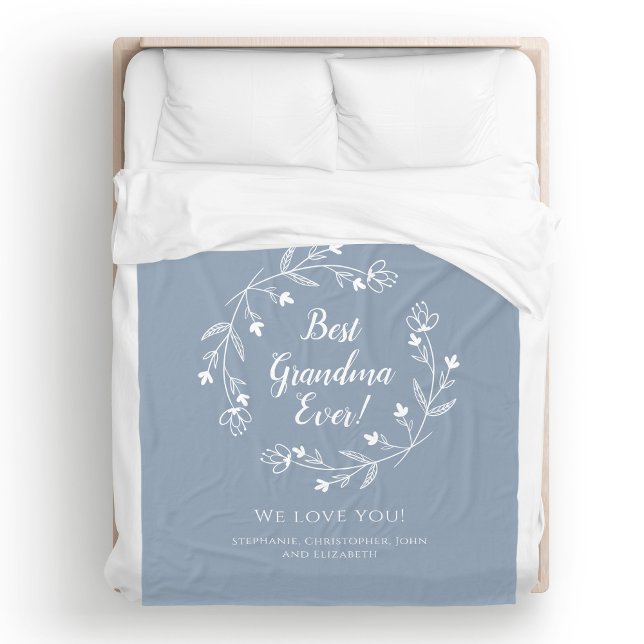 Manta Polar La mejor familia de las abuelas Keepsake los nieto (Best Grandma Family Keepsake Grandkids Dusty Blue Fleece Blanket)