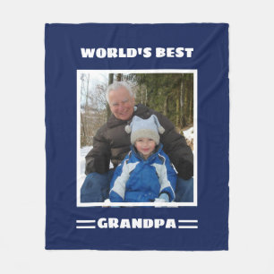 Manta Polar La mejor foto del Personalizado del abuelo del mun