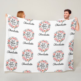 Manta Polar La mejor mamá de todos los tiempos | Floral Wreath