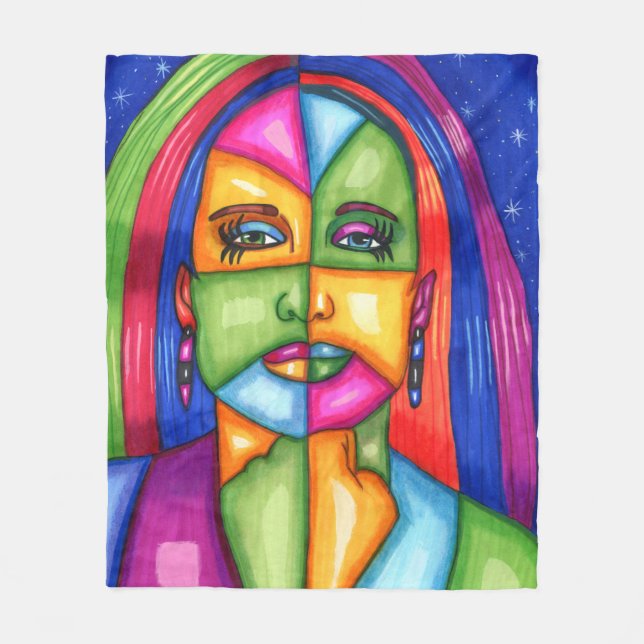 Manta Polar La mujer abstracta de las estrellas arte original (Anverso)
