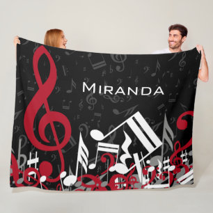 Manta Polar La música embarullada observa gris rojo y blanco
