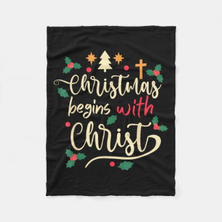 Manta Polar La Navidad comienza con Cristo Día de Navidad Cris