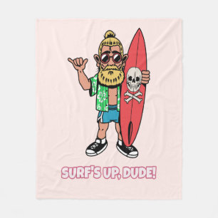 Manta Polar ¡La Ola Está Alta, Tío! Surfista de Dibujos Animad