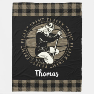 Manta Polar La plegaria personalizada Viking Kneeling Rune Tan