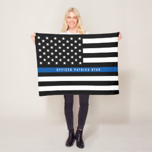 Manta Polar La policía delgada línea azul bandera estadounid