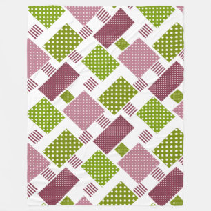 Manta Polar La polka verde marrón de patchwork