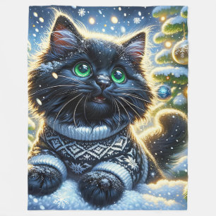 Manta Polar "La primera Navidad de Black Kitten, de larga data