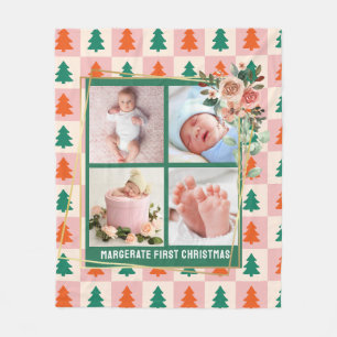 Manta Polar La primera Navidad personalizada para el bebé en u