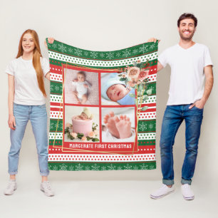Manta Polar La primera Navidad personalizada para el bebé en u
