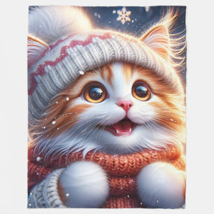 Manta Polar "La primera nevada de Ginger Kitten"