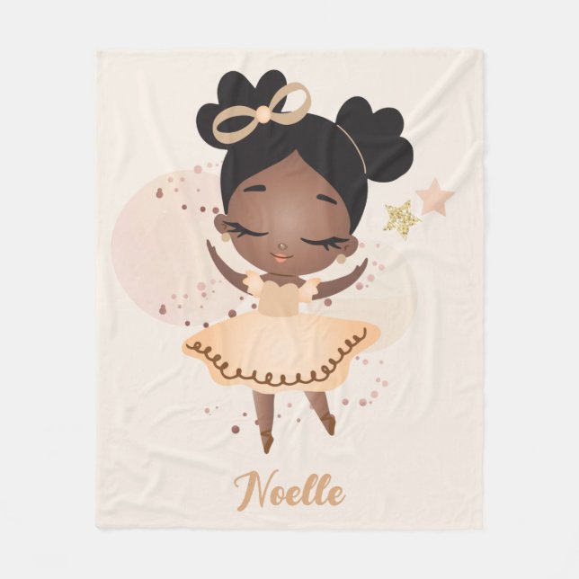 Manta Polar La princesa africana norteamericana Ballerina con  (Anverso)