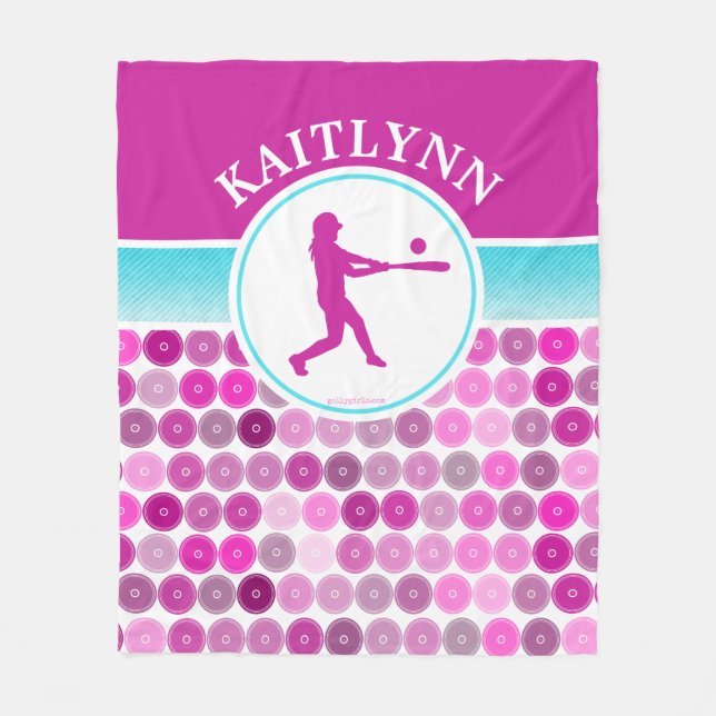 Manta Polar La púrpura retra circunda softball Golly de los (Anverso)