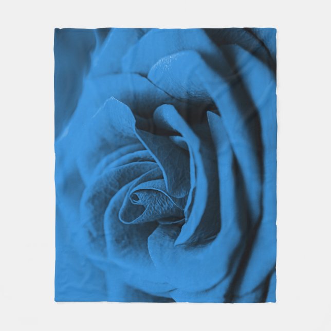 Manta Polar La rosa roja azul, macrobelleza. (Anverso)