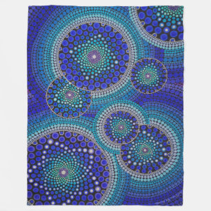 Manta Polar La semilla azul de la vida burbujea - Art&Deco de