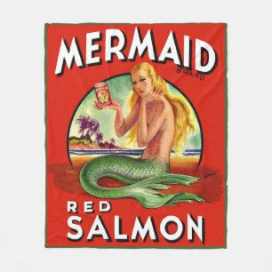 Manta Polar La Sirena Salmon de los años 1940 puede etiquetar 