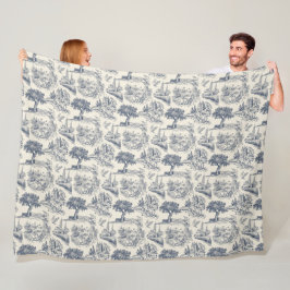 Manta Polar La tela azul romántica de Jouy, estilo campestre f