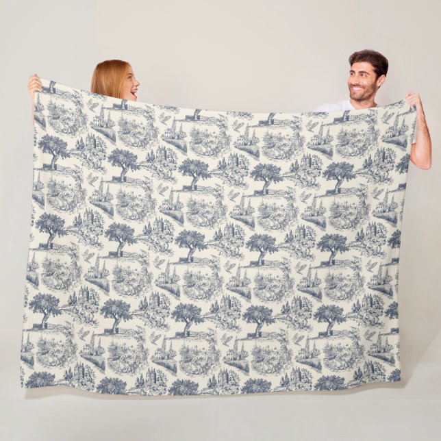 Manta Polar La tela azul romántica de Jouy, estilo campestre f (In situ)