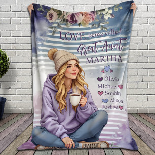 Manta Polar La tía Blanket personalizada, regalo de Navidades 