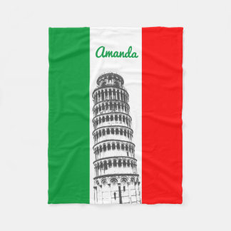 Manta Polar La torre inclinada de Pisa y la bandera italiana