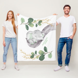 Manta Polar La vegetación de oro de la bebé elefante de la g