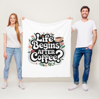 Manta Polar La vida comienza después del café - Una cómoda man