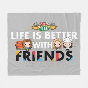 Manta Polar La vida es mejor con FRIENDS™ arte Chibi