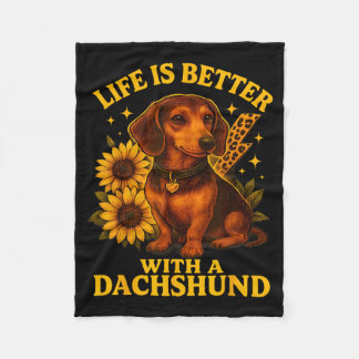 Manta Polar La vida es mejor con un perro dachshund suower rús