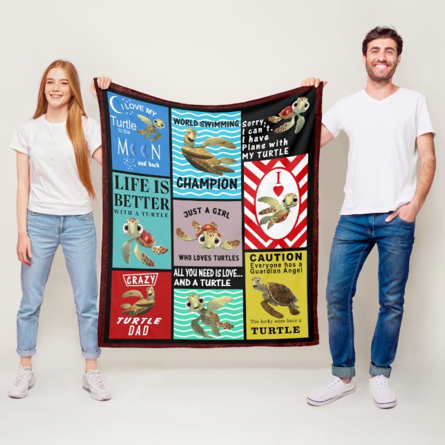 Manta Polar La Vida Es Mejor Con Una Tortuga (In situ)