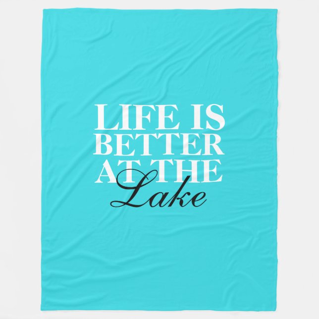 Manta Polar "La Vida Es Mejor En El Lago", Fleece Blanket, Gra (Anverso)