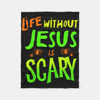 Manta Polar La vida sin Jesús es aterradora Otoño Halloween cr