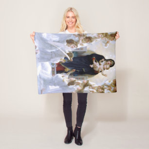 Manta Polar La Virgen con Ángeles de William Bouguereau