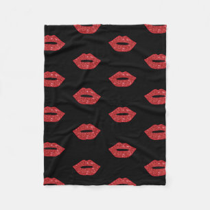Manta Polar Labios Brillo Besos Elegante Femenino Femenina Maq