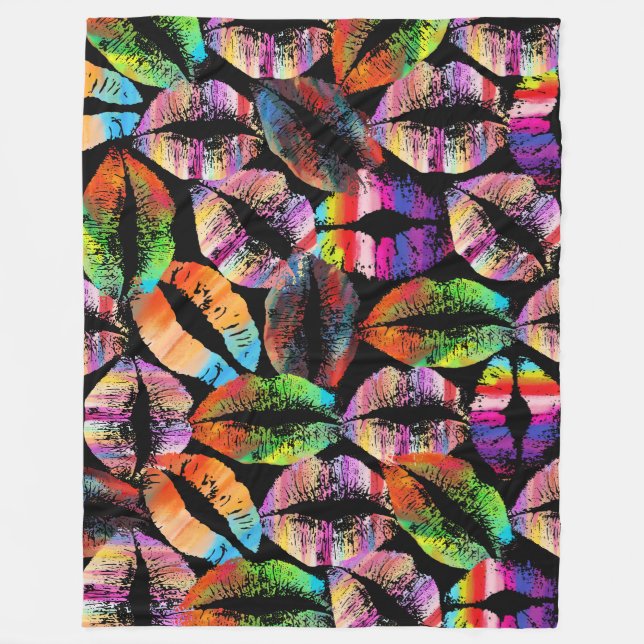 Manta Polar Labios estilizados #15 (Anverso)