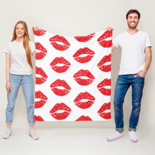 Manta Polar Labios Rojos, Labios Rojos, Beso, Patrón De Labios