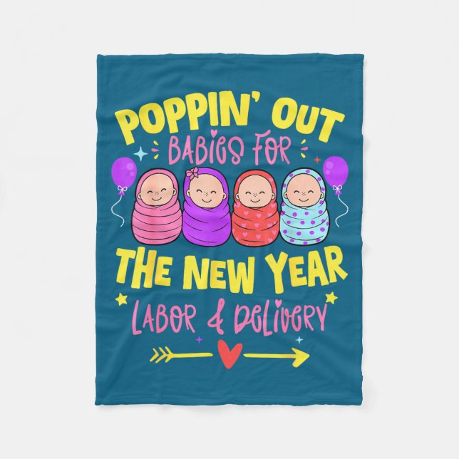 Manta Polar Labor And Delivery L&amp;d Nurse Happy New Year  (Anverso)