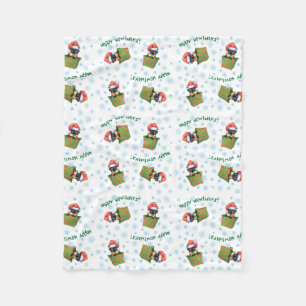 Manta Polar Laboratorio negro de Navidades