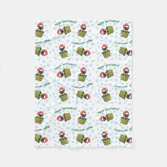 Manta Polar Laboratorio negro de Navidades (Anverso)