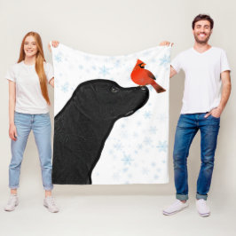 Manta Polar Laboratorio negro y Navidades cardinales