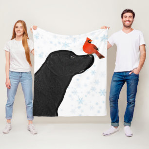 Manta Polar Laboratorio negro y Navidades cardinales
